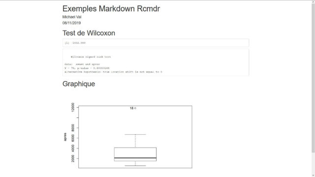 Rapport Markdown R Commander