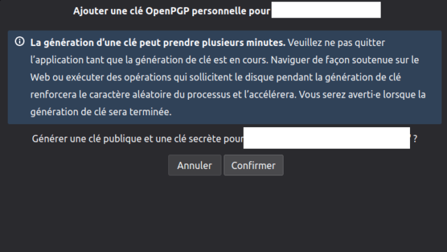 Guide pour générer une clef gpg fin